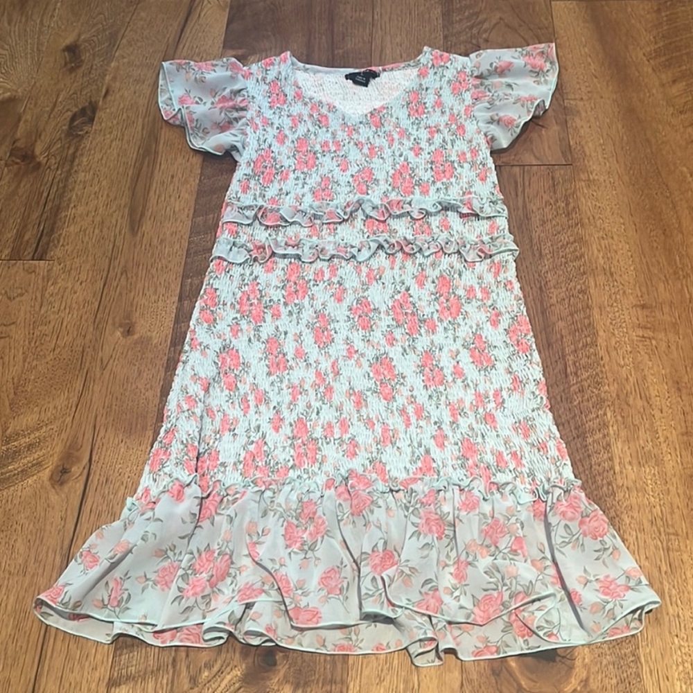 FBZ Floral Kids Dress in Pink and White